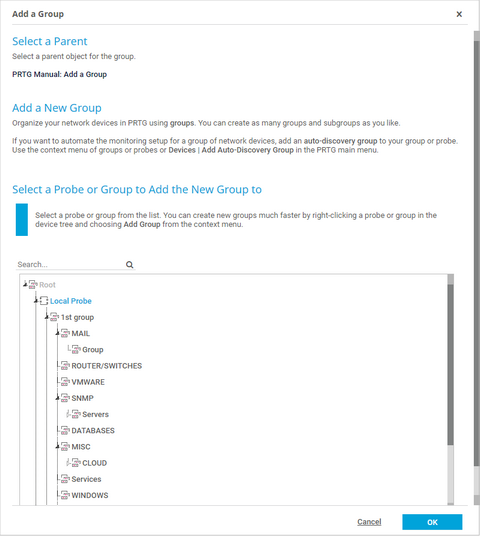 Add Group Assistant Step 1